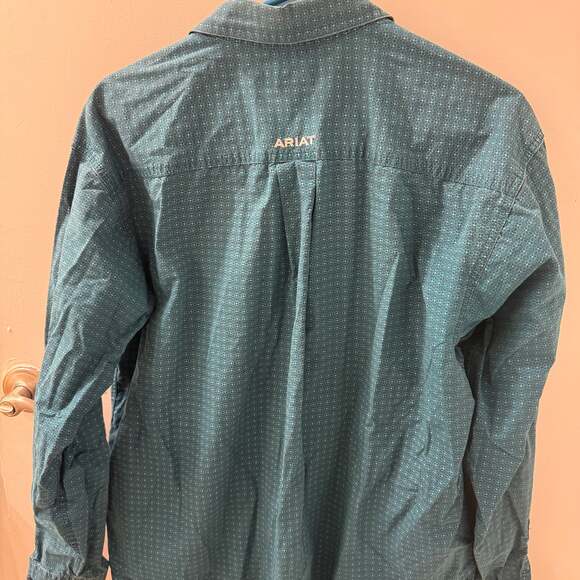 Ariat Men's Pro Series Porter Dark Teal Classic Fit Shirt - Picture 6 of 6